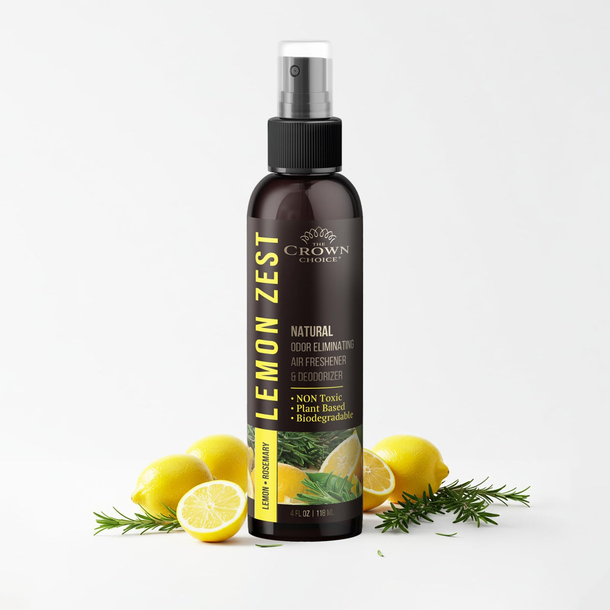 Lemon Zest Natural Air Freshener Spray for Home (4 Fl Oz)
