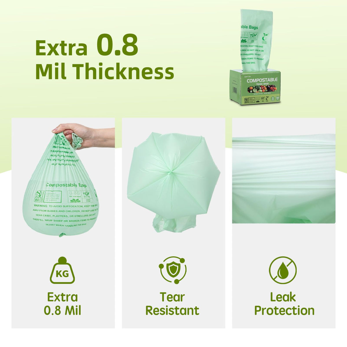 Compostable Trash Bags (50 Count)