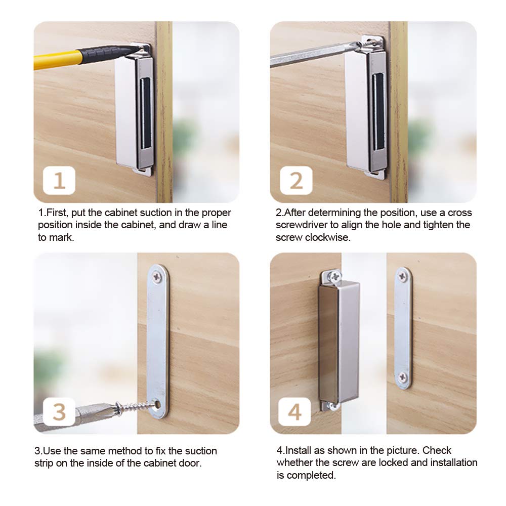 Cabinet Magnets 30lb Strong Catch for Kitchen Cupboard Door 12Pack (2 Count)