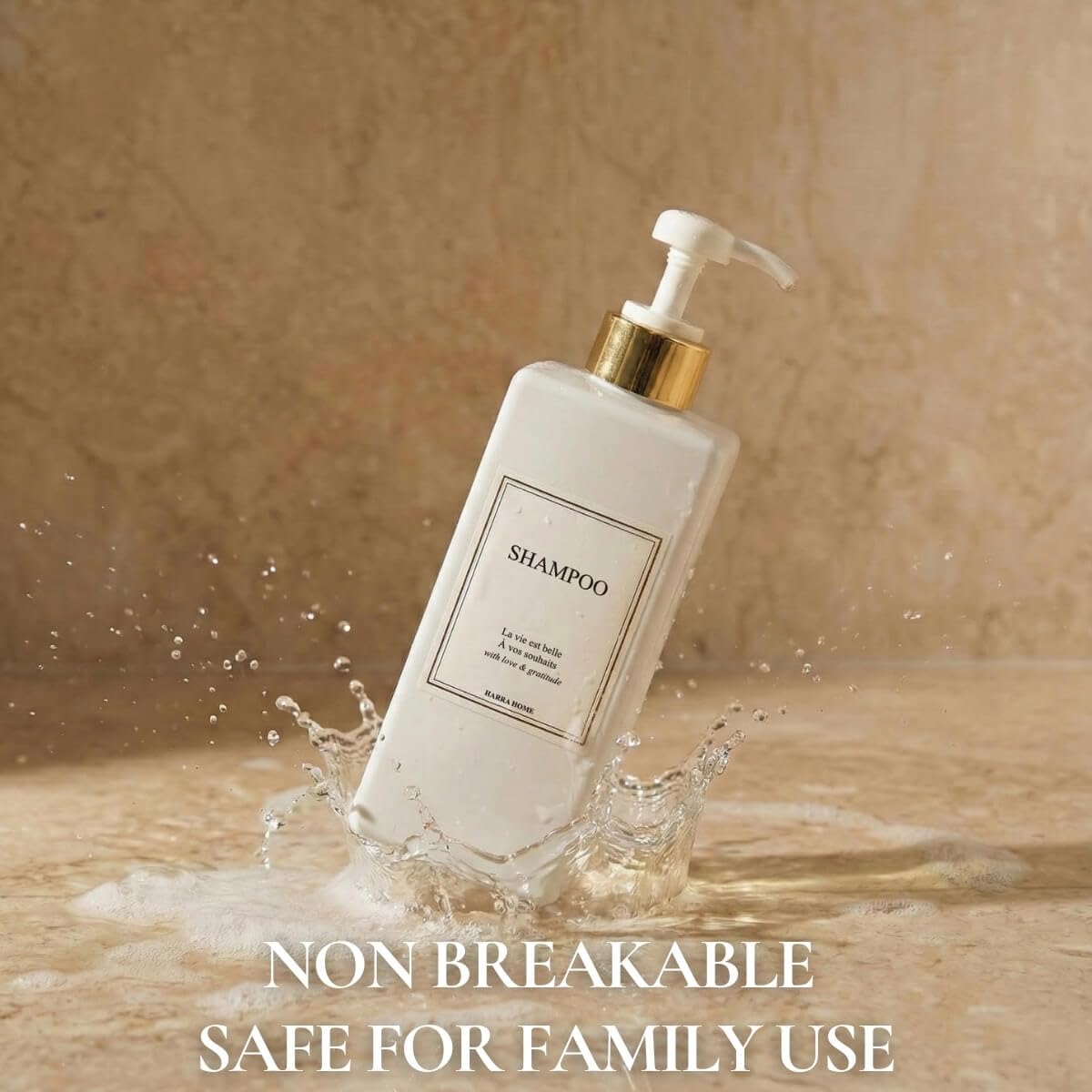 Modern Gold Design Shampoo and Conditioner Dispenser (3 Count)