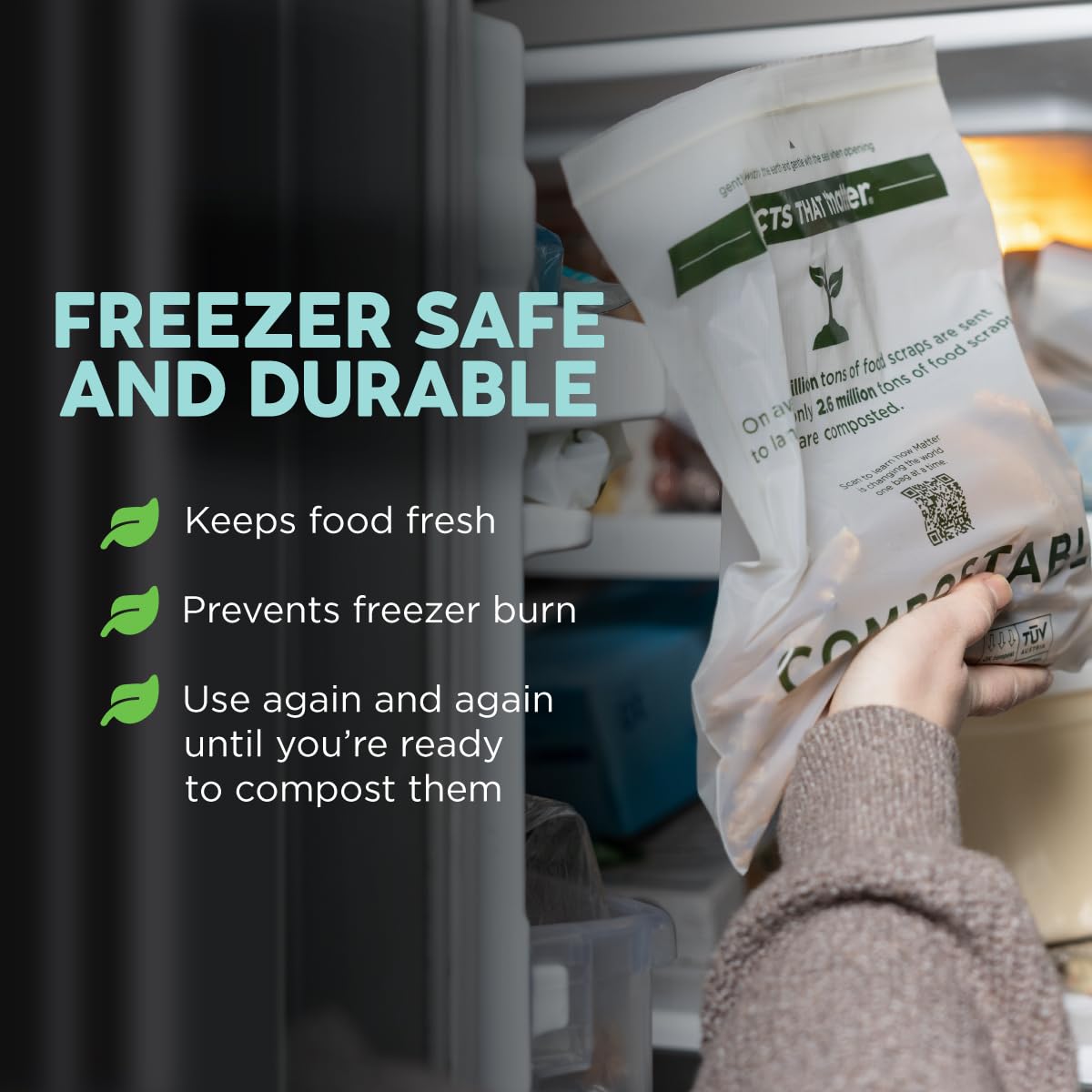 Compostable Gallon Freezer Bags (30 Count)