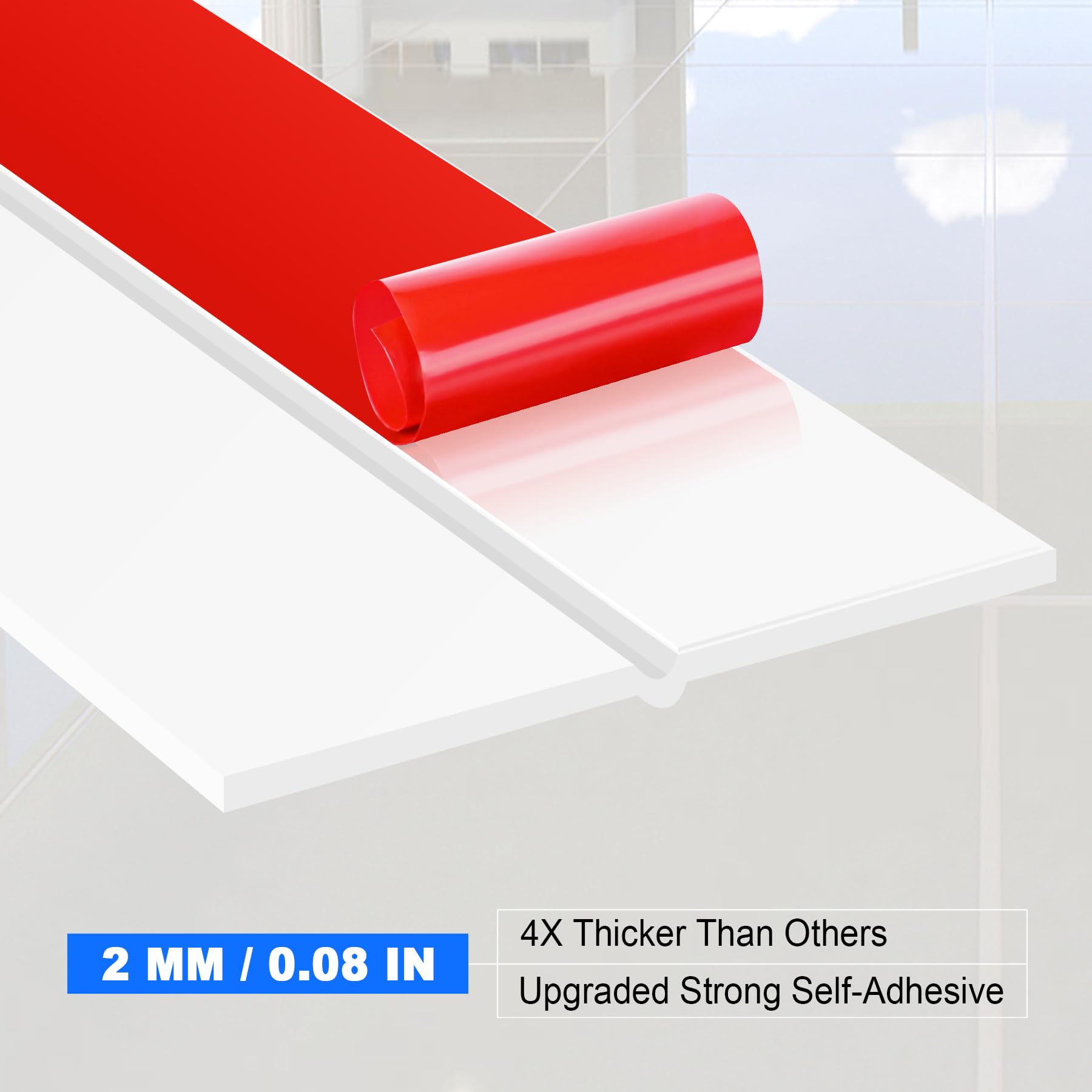 Weather Stripping Silicone Door Seal Strip 3 in x 20 ft Door Draft Stopper Self Adhesive Tape (20 Foot)
