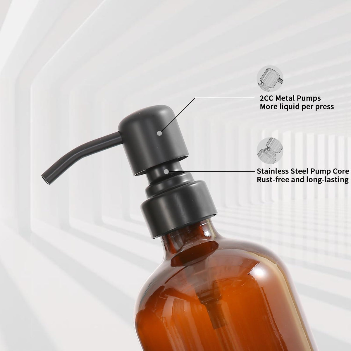 Amber Soap Dispenser Set (2 Count)