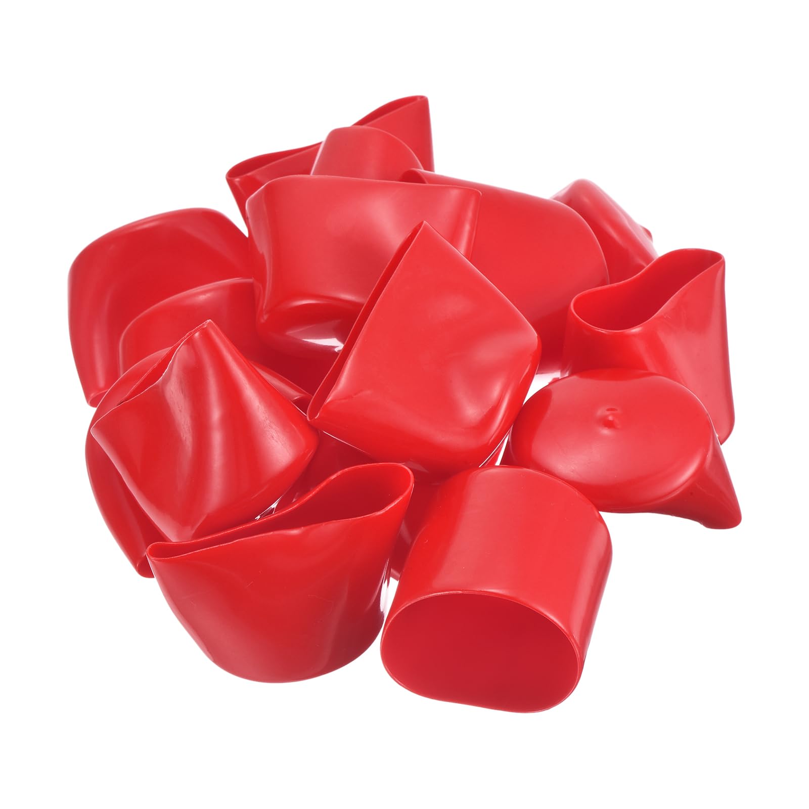 20pcs Rubber End Caps 50mm ID Vinyl Round Tube Bolt Cap Cover Thread Protectors Red
