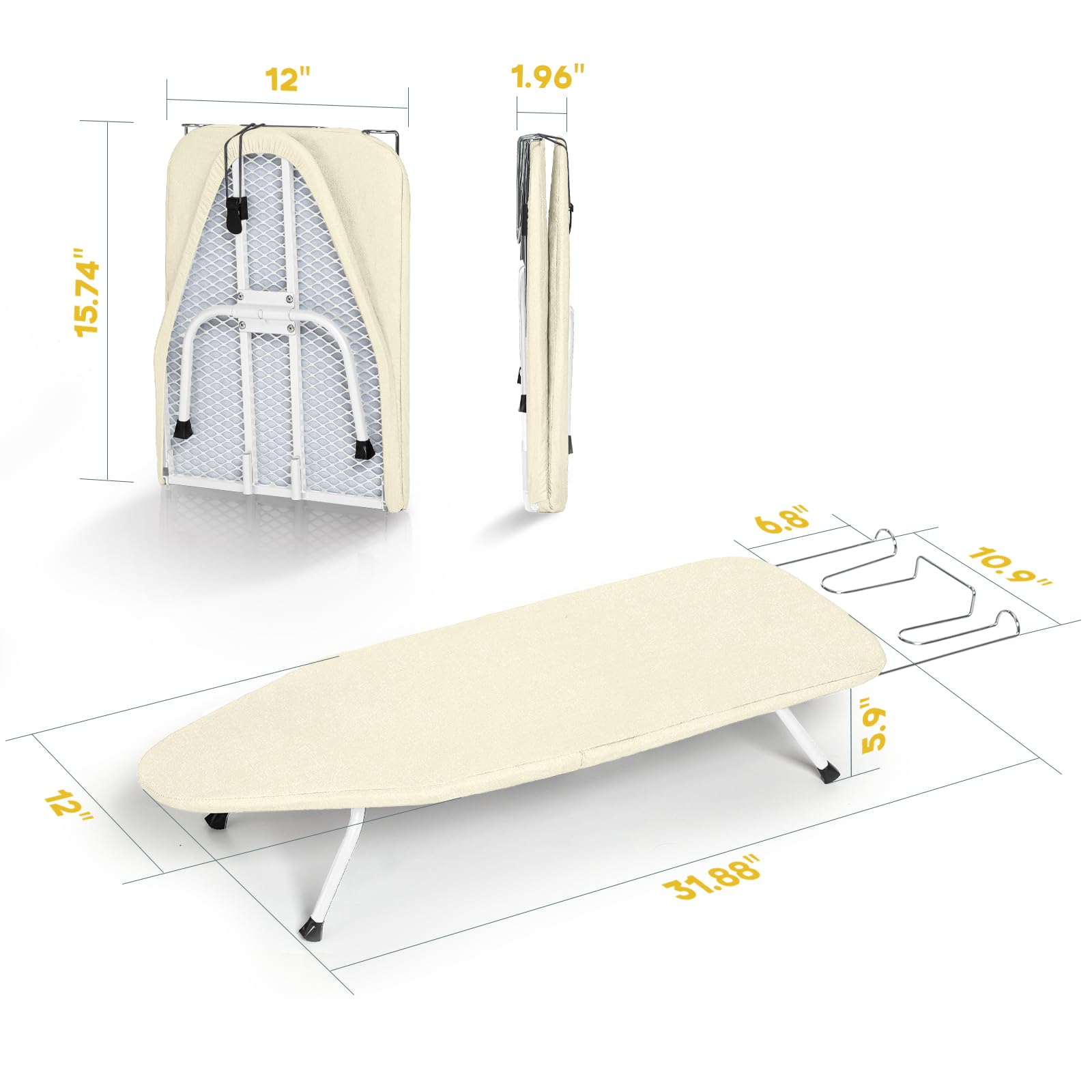 Metal Small Ironing Board Tabletop 31x12