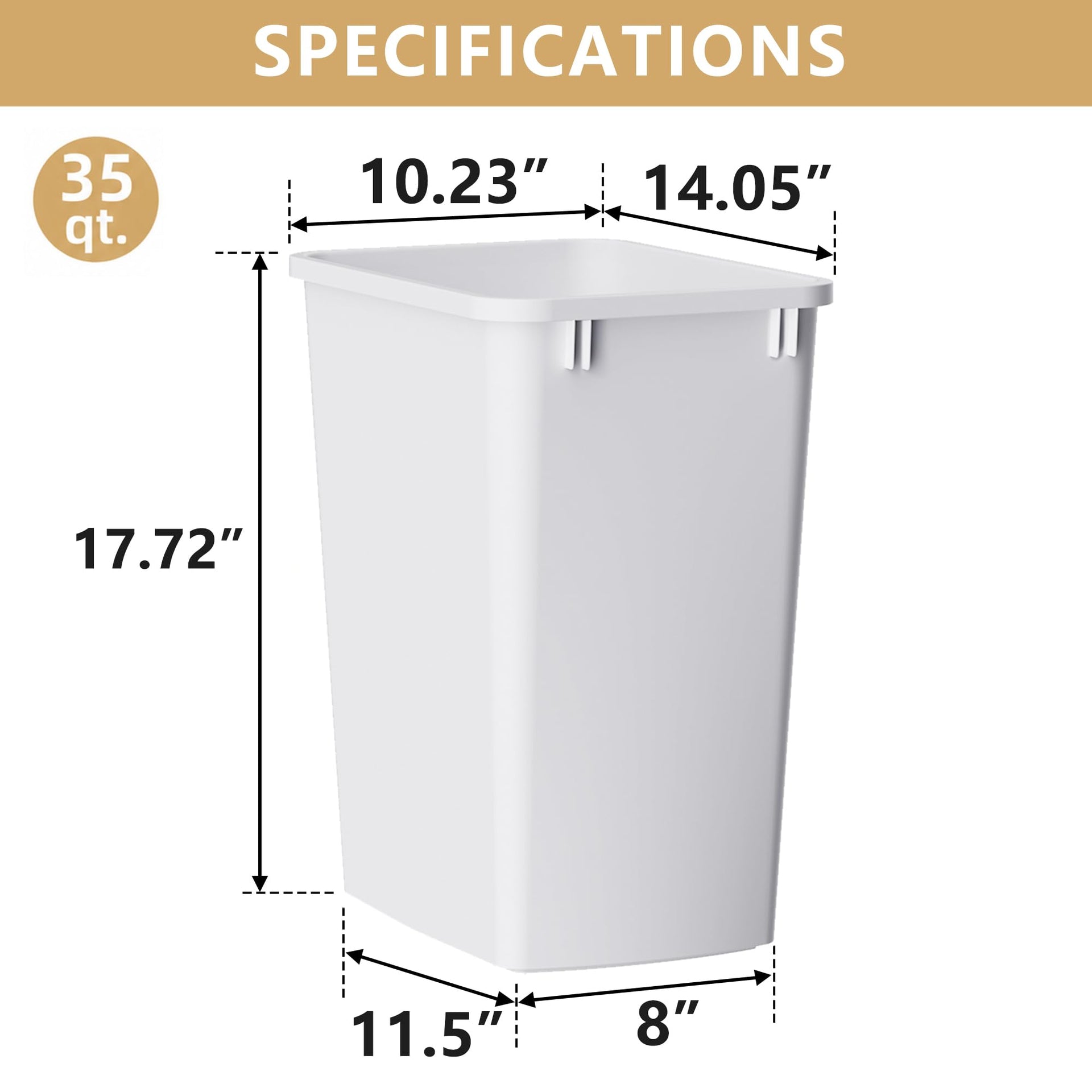 35QT Kitchen Trash Can (2 Count)