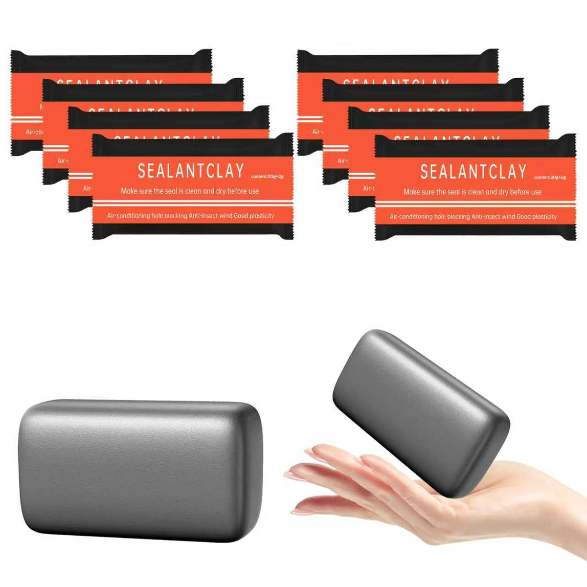 8 Pack Waterproof Duct Seal Sealing Putty for Drain & Wall Holes Qk Repair (8 Count)