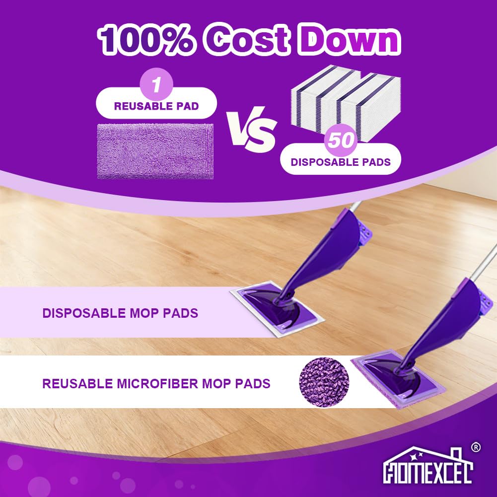 Microfiber Pads Refills for Swiffer Wet Jet 15"x5.5" 8 PK Reusable (8 Count)