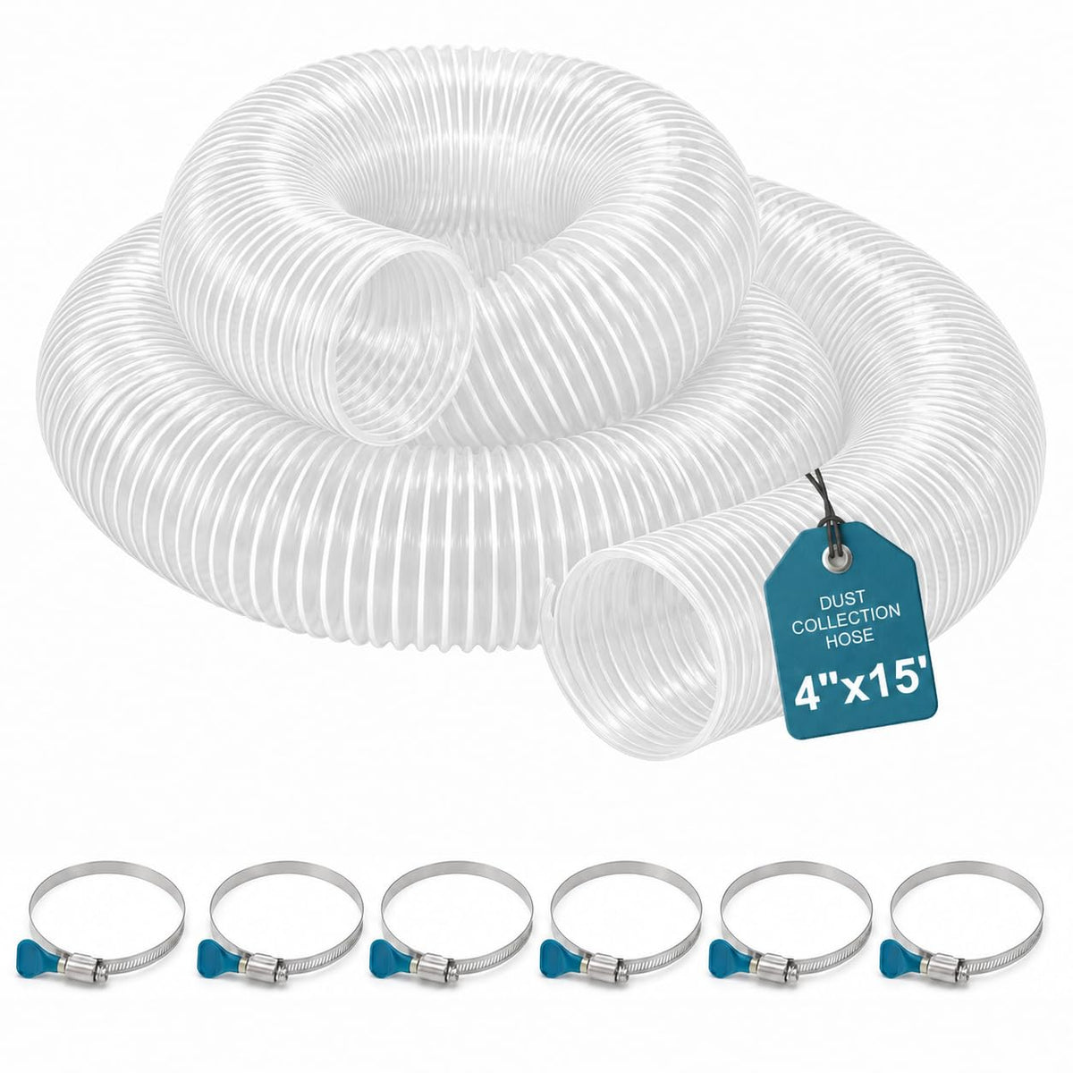 Heavy Duty PVC Dust Collection Hose 4" x 15'