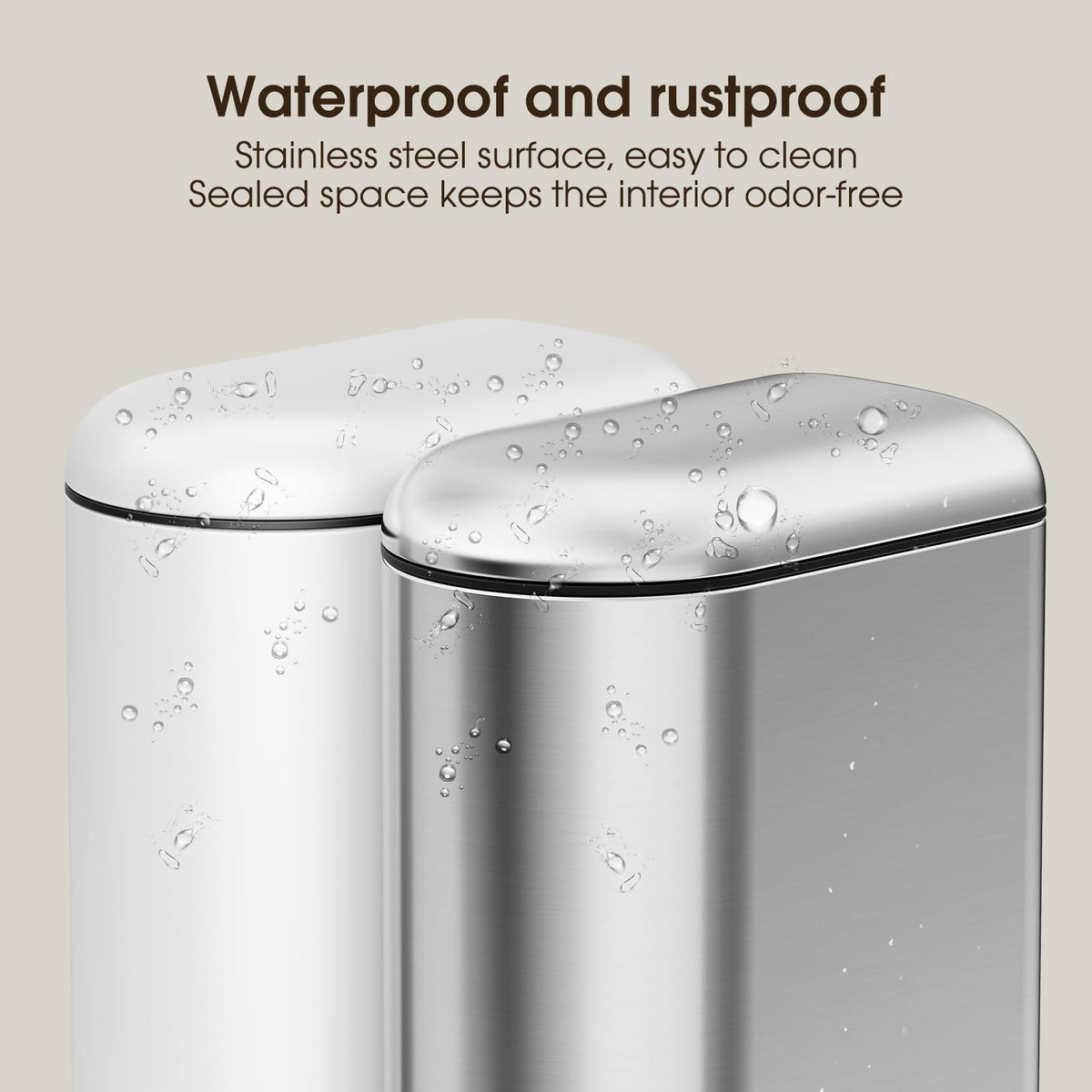 Small Bathroom Trash Can with Lid Soft Close