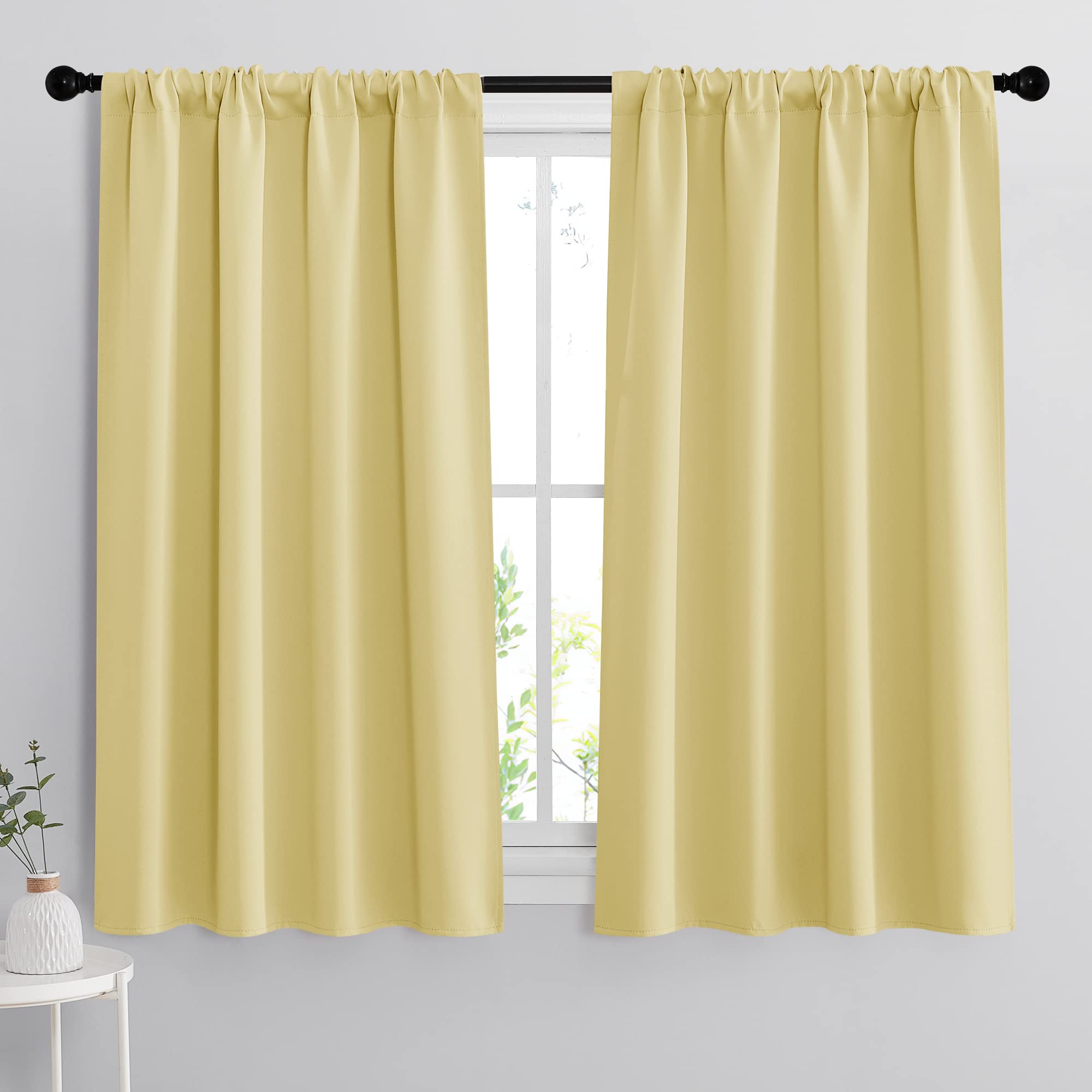 Small Window Curtains 45 inches Length for Kitchen Cafe Bathroom