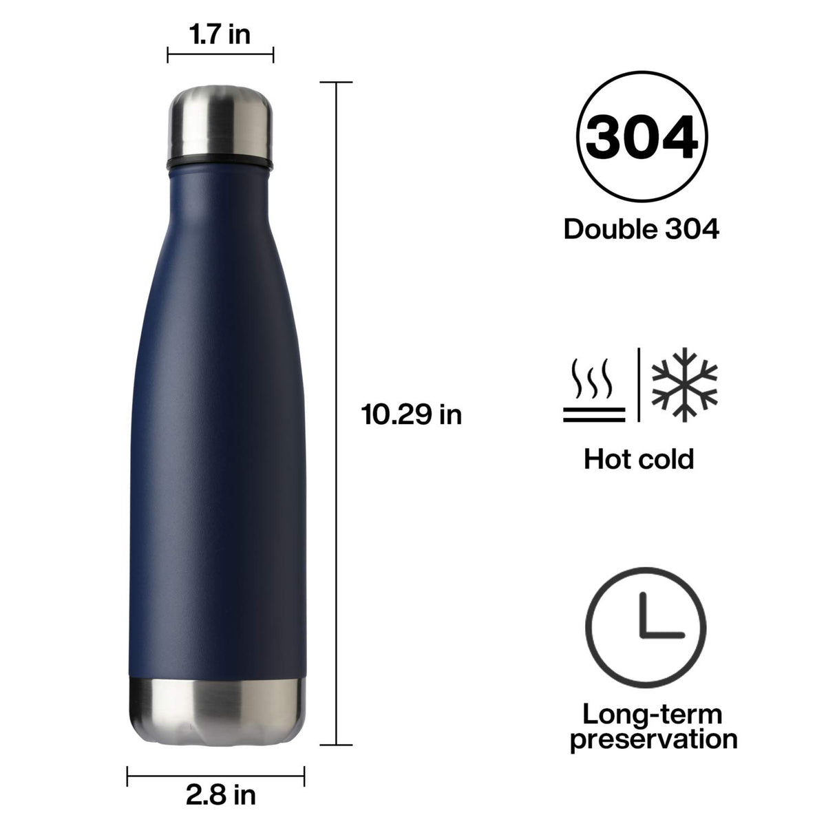 17oz Sport Water Bottle Vacuum Insulated Stainless Steel Leak