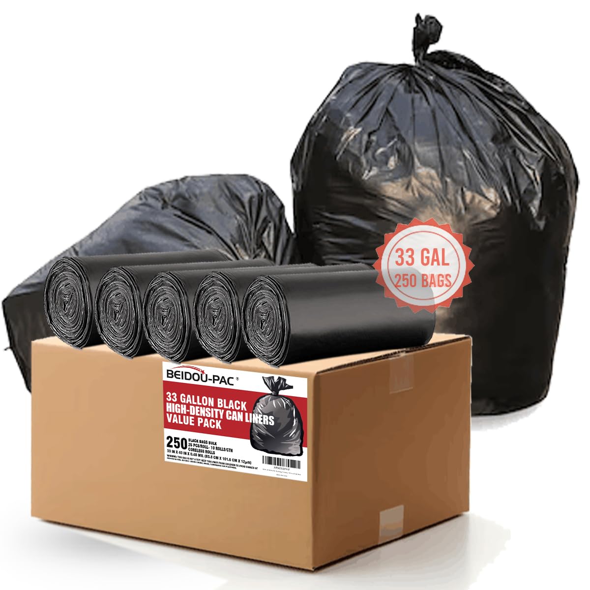 33 Gallon Trash Bags (250 Count)