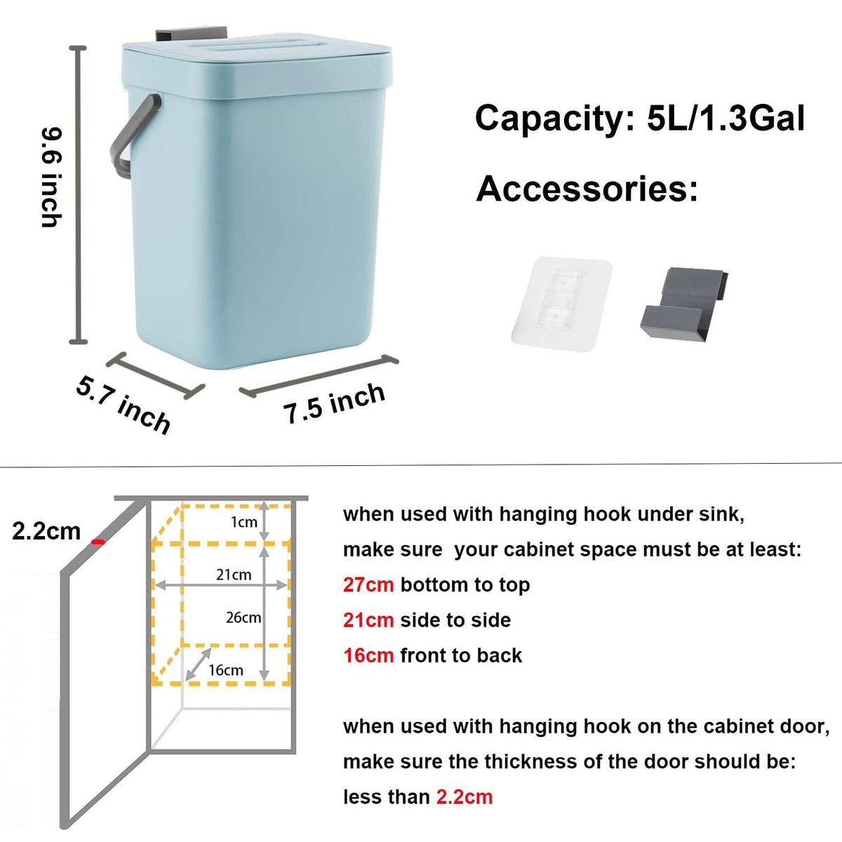 Small Trash Can with Lid