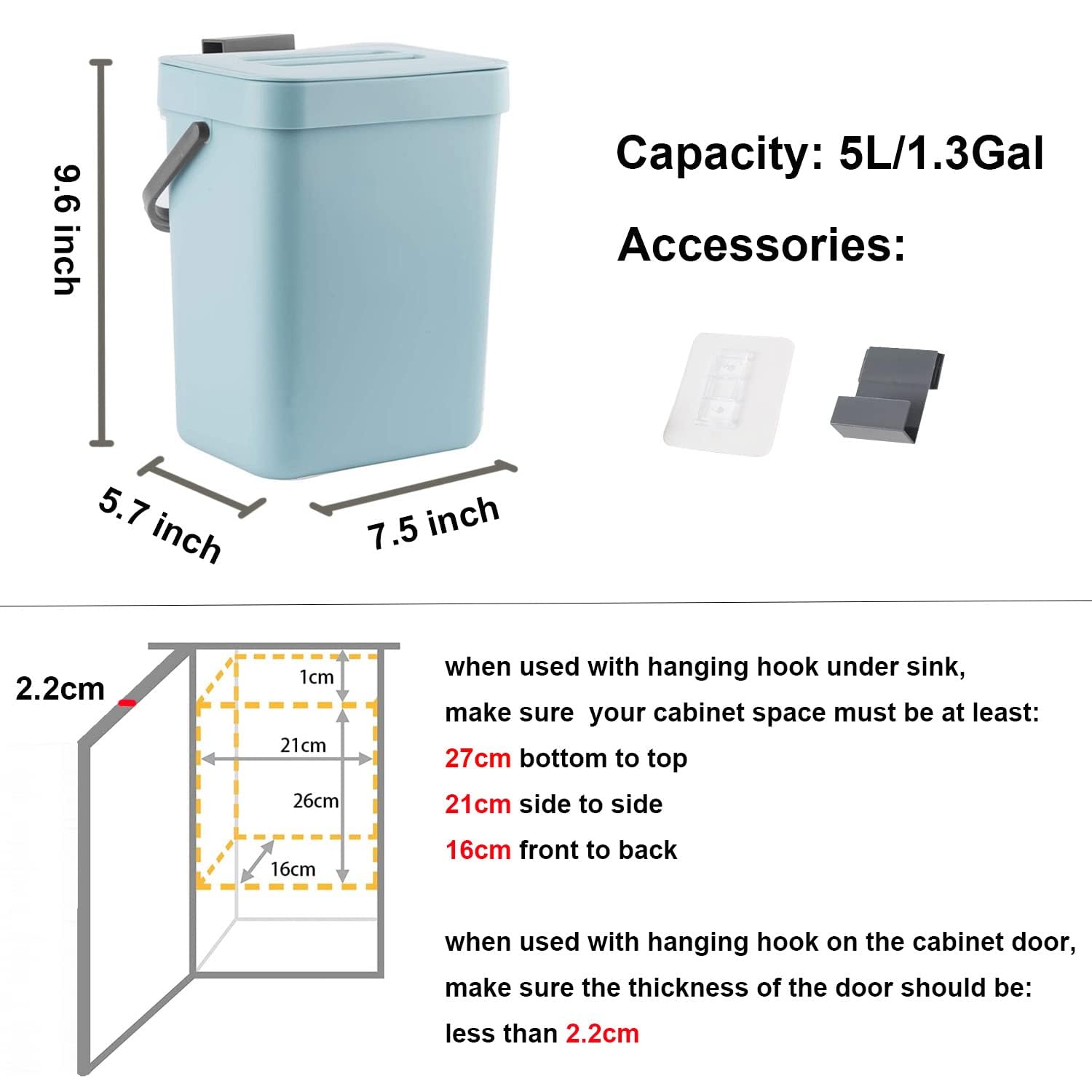 Small Trash Can with Lid