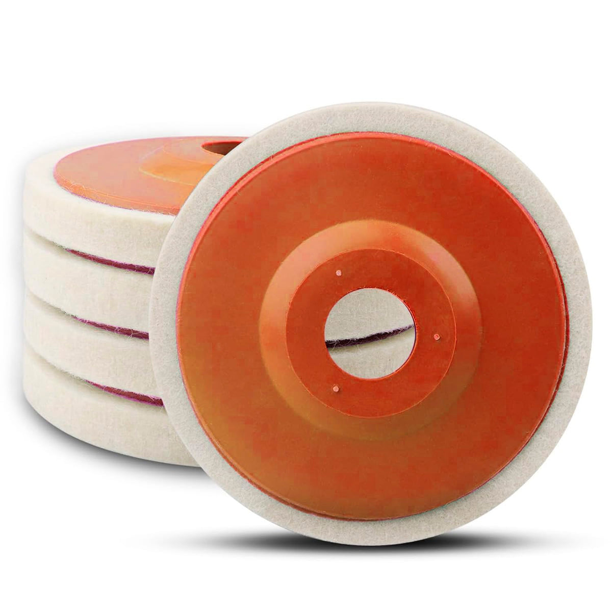 5 Pcs 4.5 Inch Wool Felt Polishing Wheel Disc (5 Count)