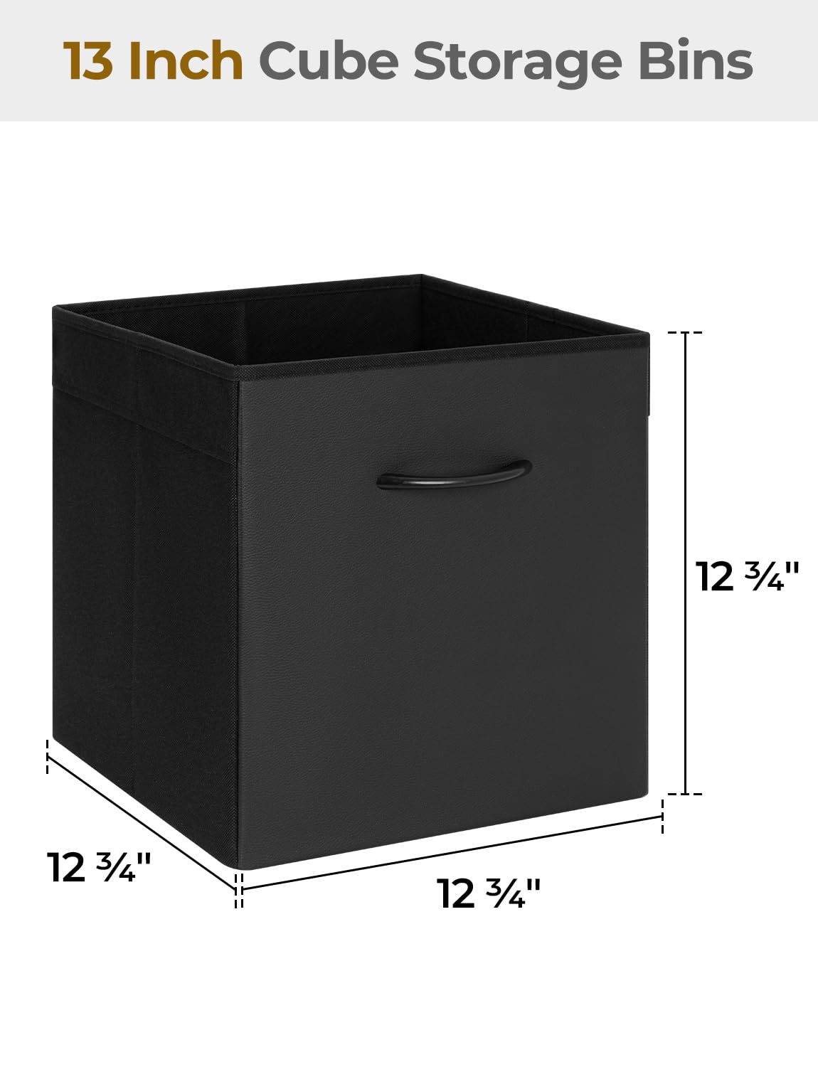 13in Black Storage Cubes (4 Count)