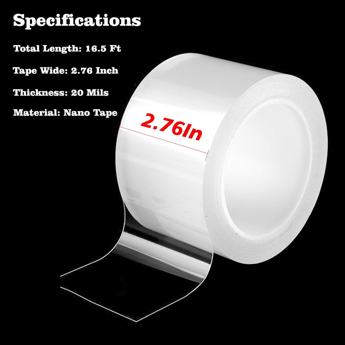 Transparent Window Weather Sealing Tape 2.76 Inch x 16.5 FT Weather Stripping Residue