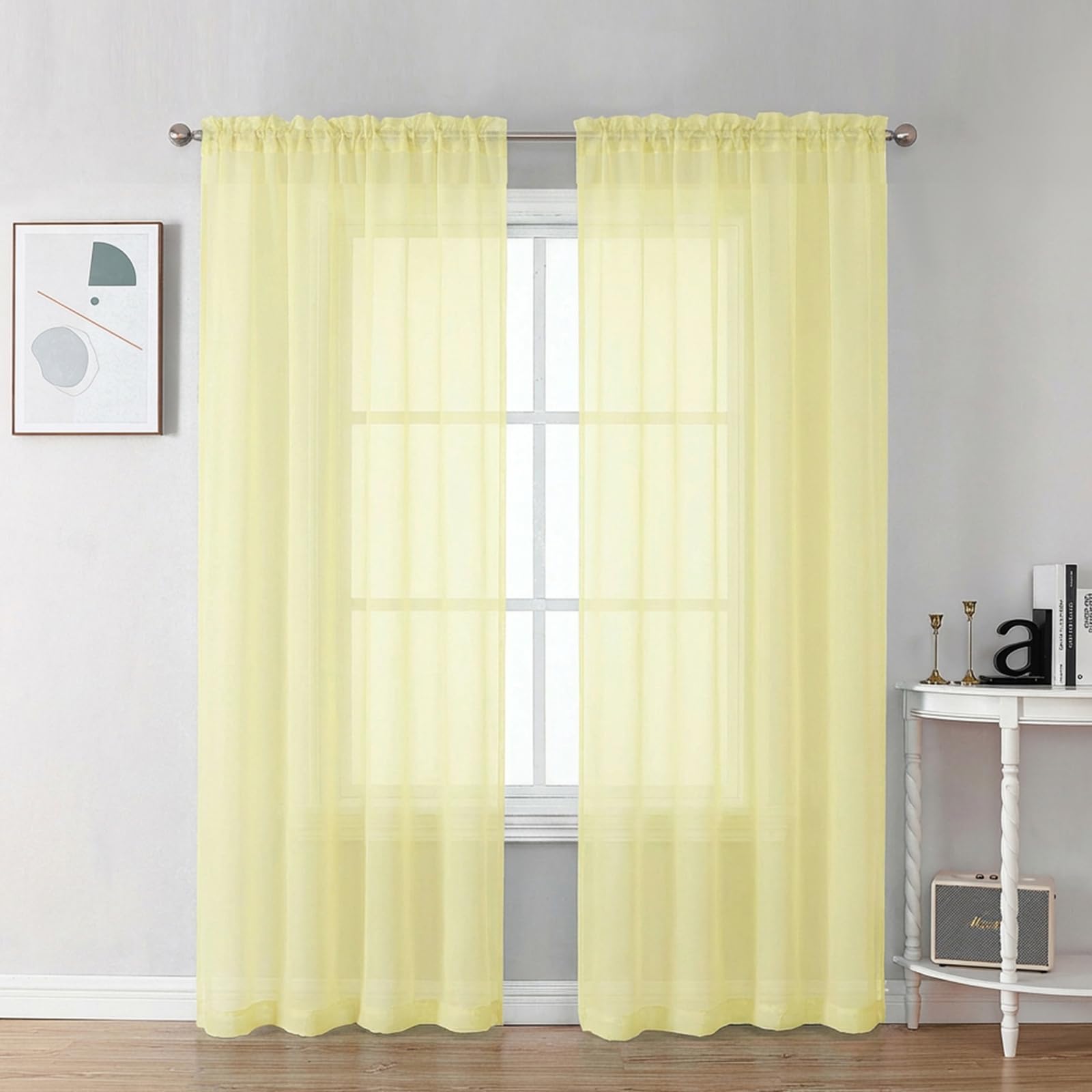 Sheer Curtains 72 Inch Length 2 Panels (2 Count)