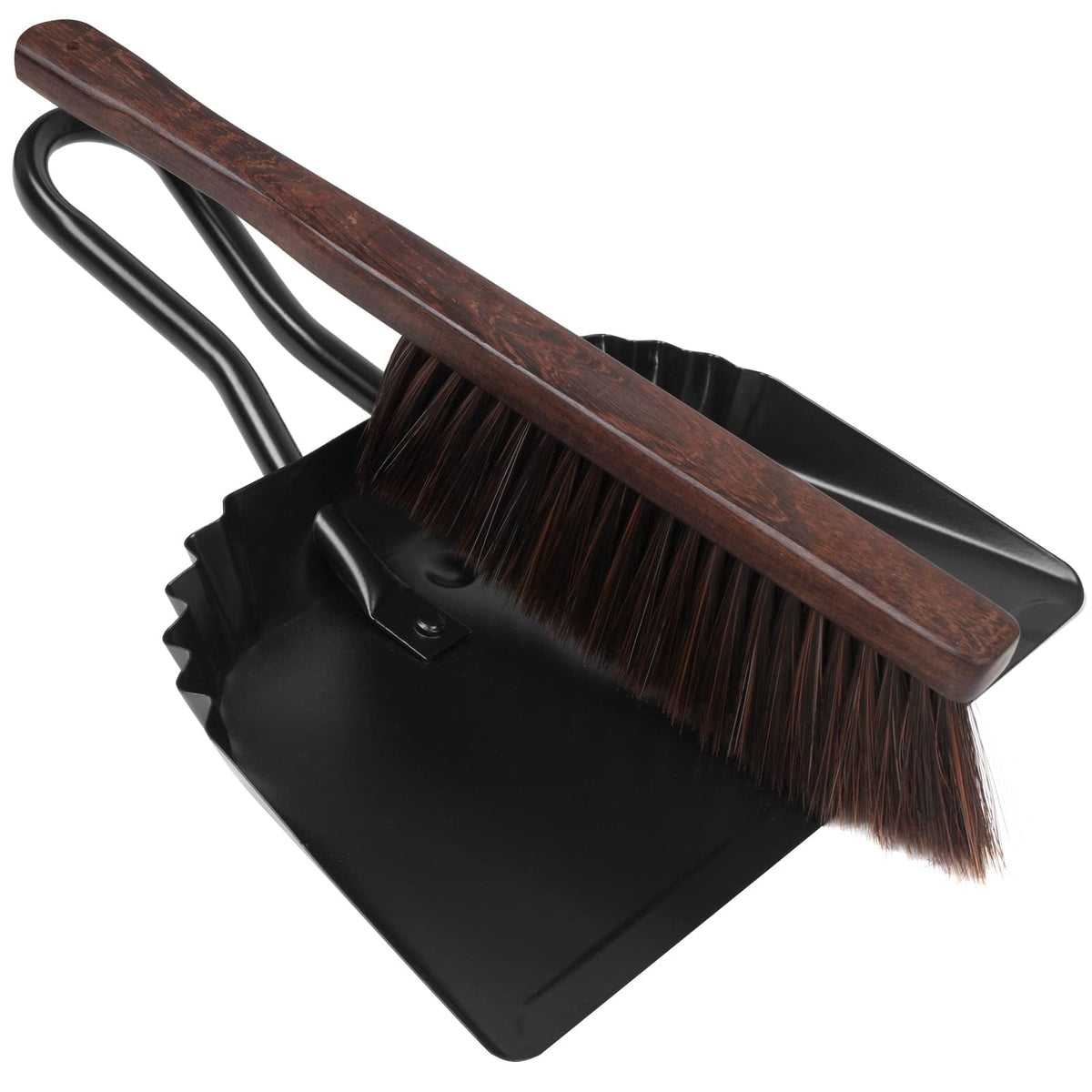 Heavy Duty Metal Dust Pan and Brush Set (2 Count)