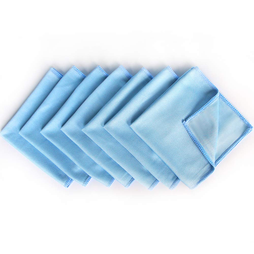 Auto Care Microfiber Glass Cleaning Cloths Towels for Windows Mirrors Windshield Computer Screen TV Tablets Dishes Camera Lenses Chemical Free Lint Free Scratch Free (8 Count)