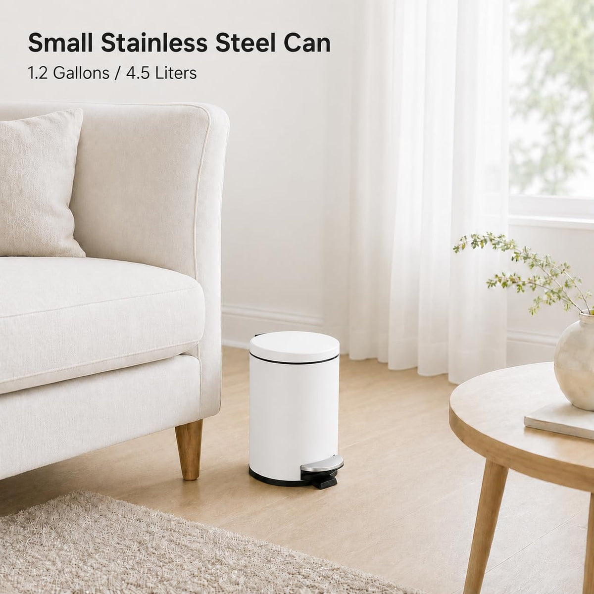 Small Bathroom Trash Can with Lid Soft Close
