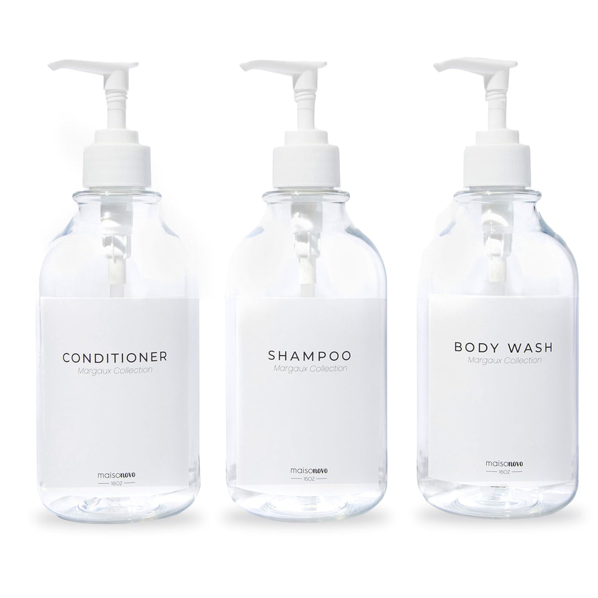 Refillable Shampoo and Conditioner Bottles (3 Count)
