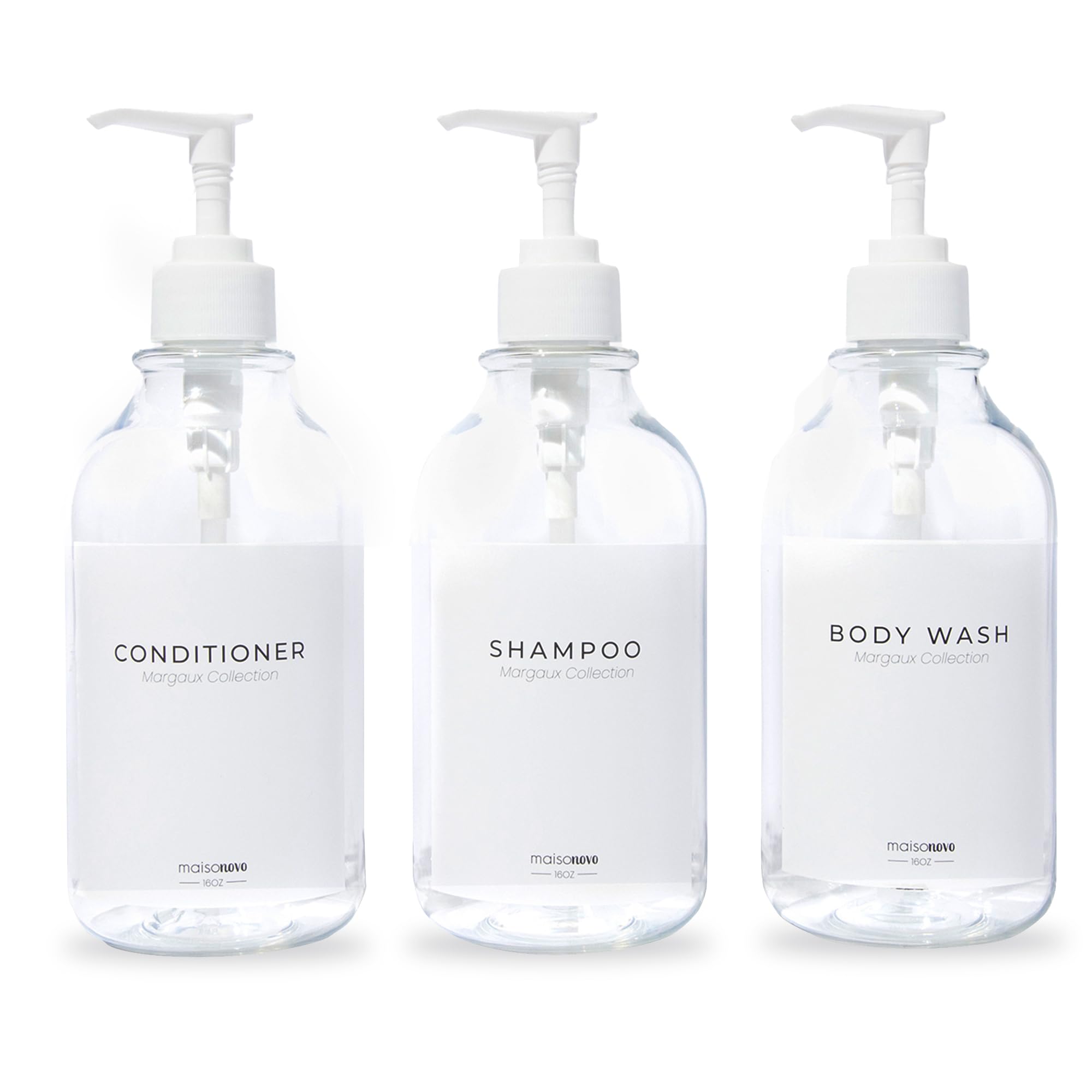 Refillable Shampoo and Conditioner Bottles (3 Count)