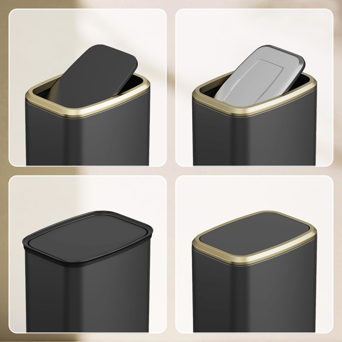 8L 2.1 Gallon Small Bathroom Trash Can with Lid (60 Count)
