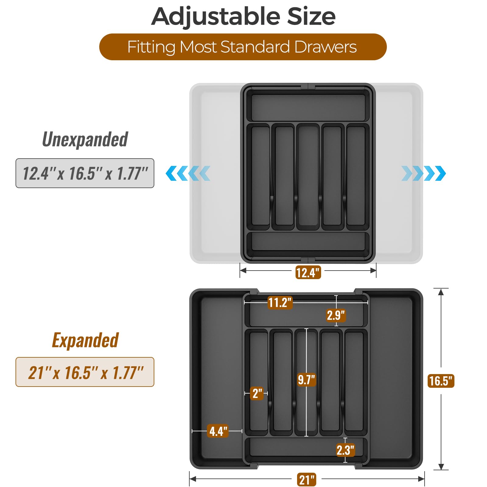 Extra Large Expandable Silverware Organizer