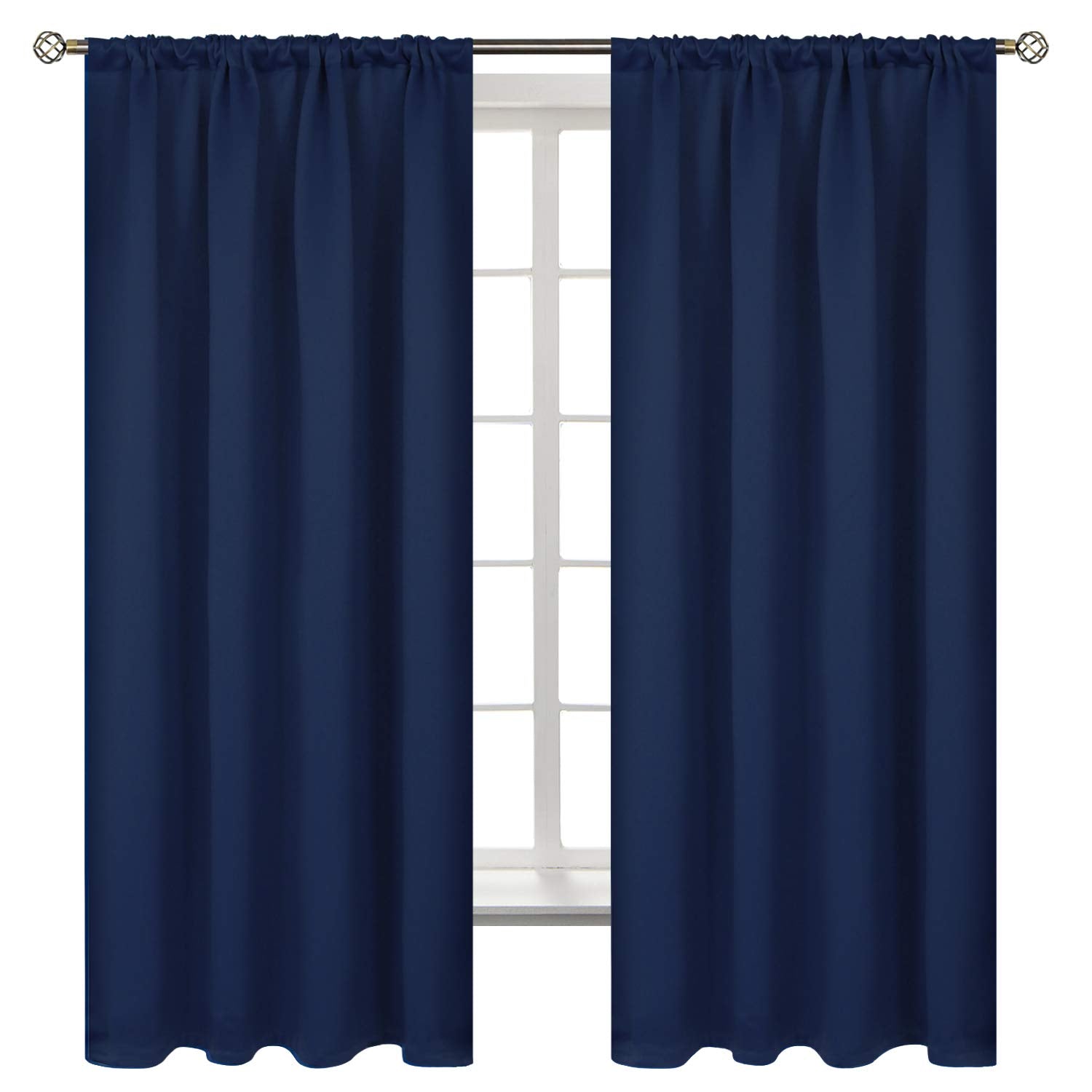 Rod Pocket Blackout Curtains for Bedroom (2 Count)