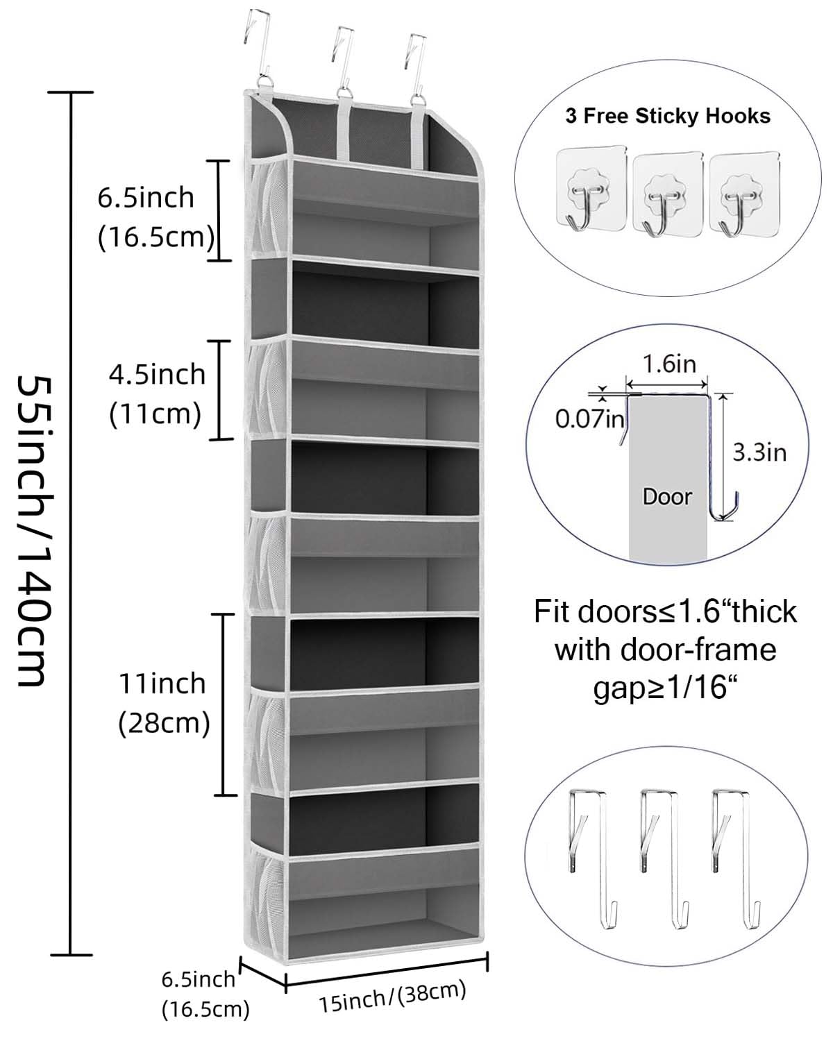 2 Pack Over the Door Storage Organizer (2 Count)