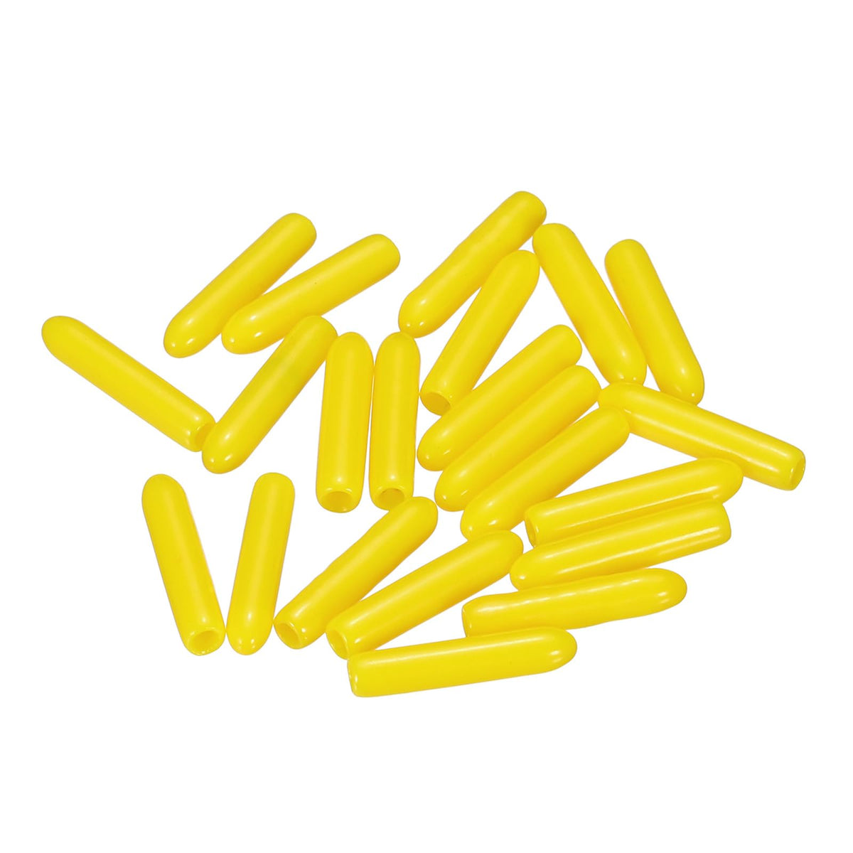 20pcs Rubber End Caps 2mm ID Vinyl PVC Round Tube Bolt Cap Cover Screw Thread Protectors Yellow