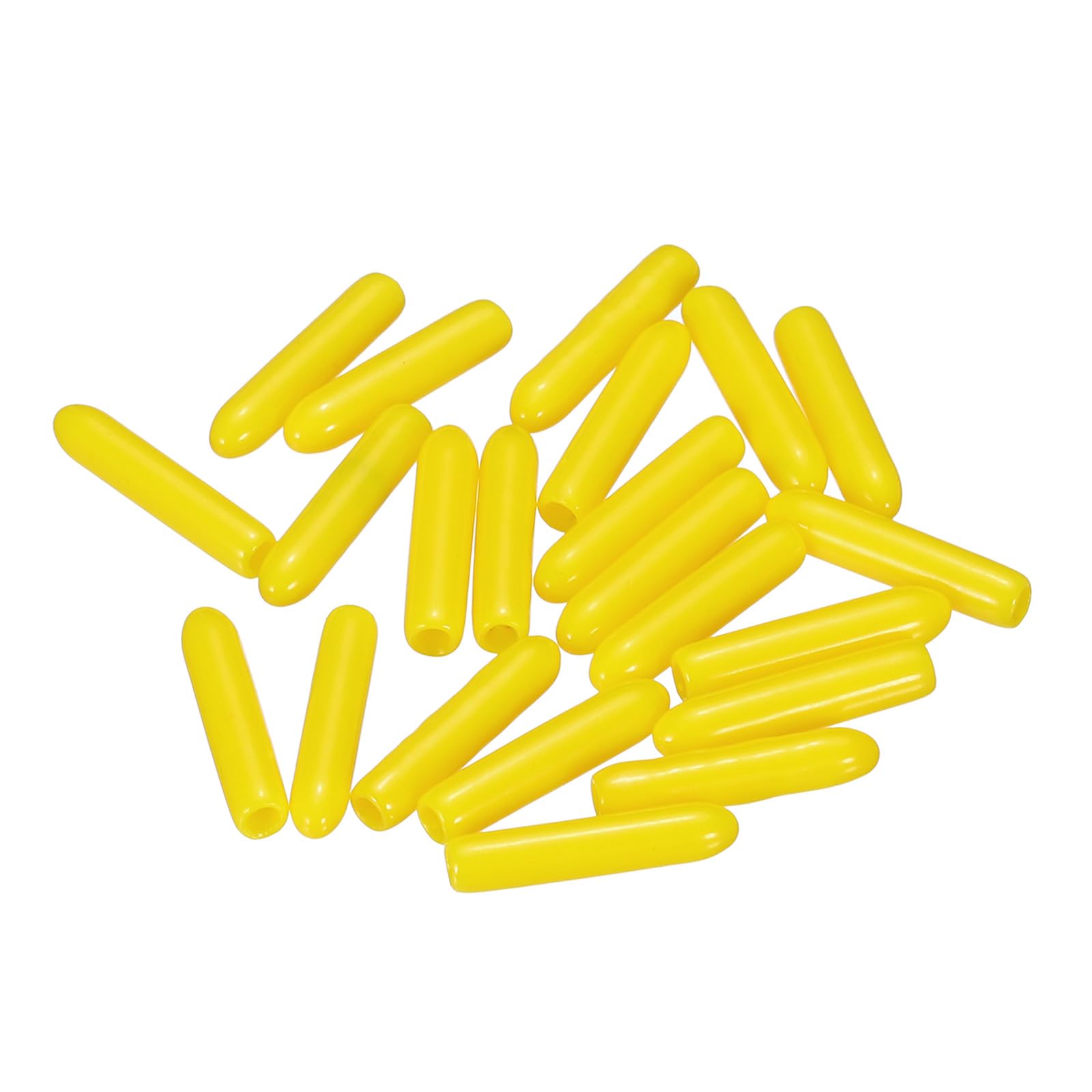 20pcs Rubber End Caps 2mm ID Vinyl PVC Round Tube Bolt Cap Cover Screw Thread Protectors Yellow