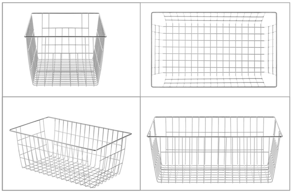Freezer Baskets Wire Storage Baskets Closet Organization Baskets Bin Farmhouse Storage Bins Large Organizer Bins for Home (3 Count)