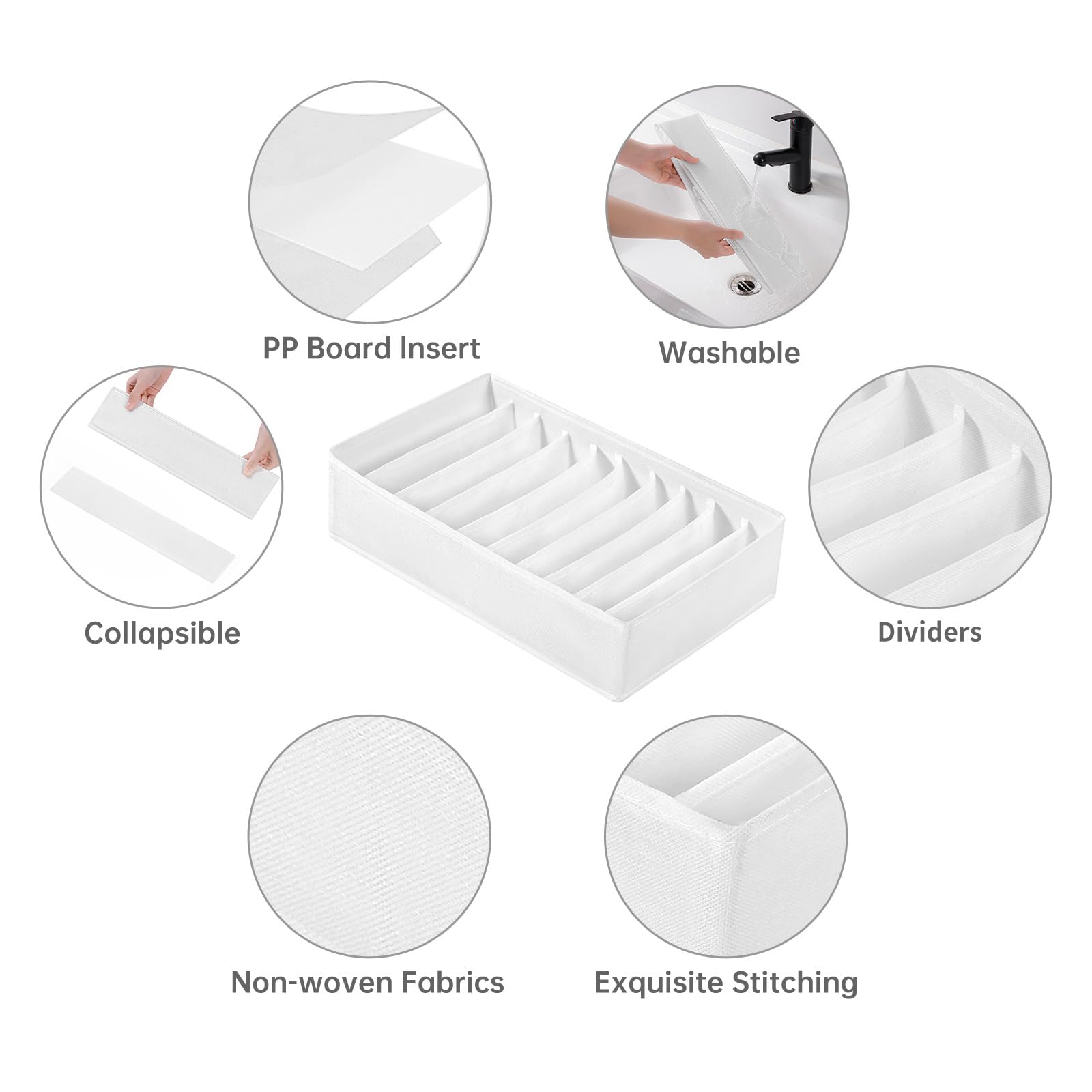 4 Packs T shirt Drawer Organizers for Clothing (4 Count)
