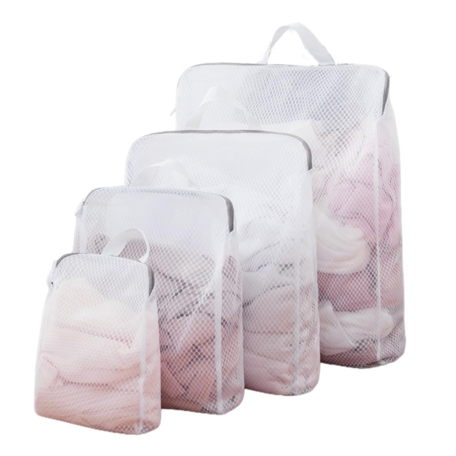 GWT 4Pcs 3D Mesh Laundry Bags with Hanging Handles (4 Count)