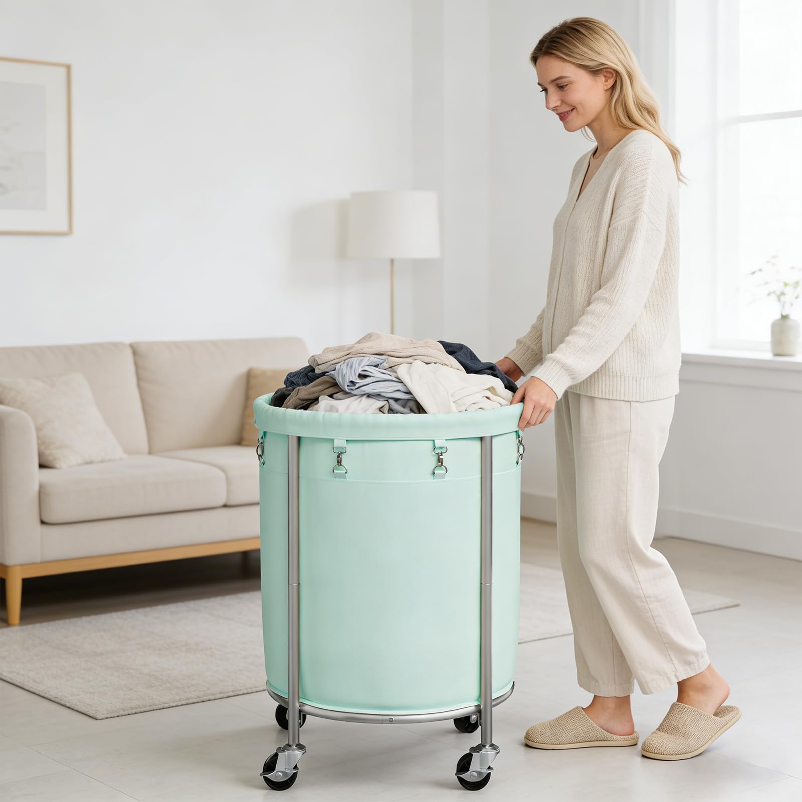 Laundry Basket with Wheels