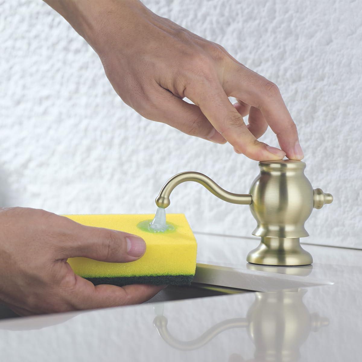 Brushed Gold Soap Dispenser for Kitchen Sink