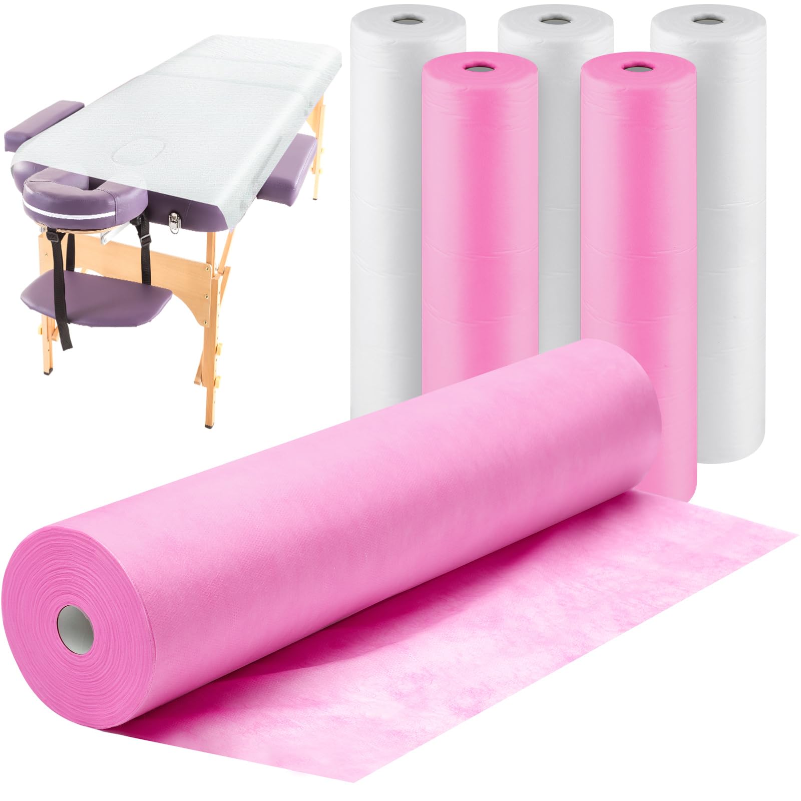6 Rolls Disposable Non Woven Massage Table Sheets Roll (6 Count)