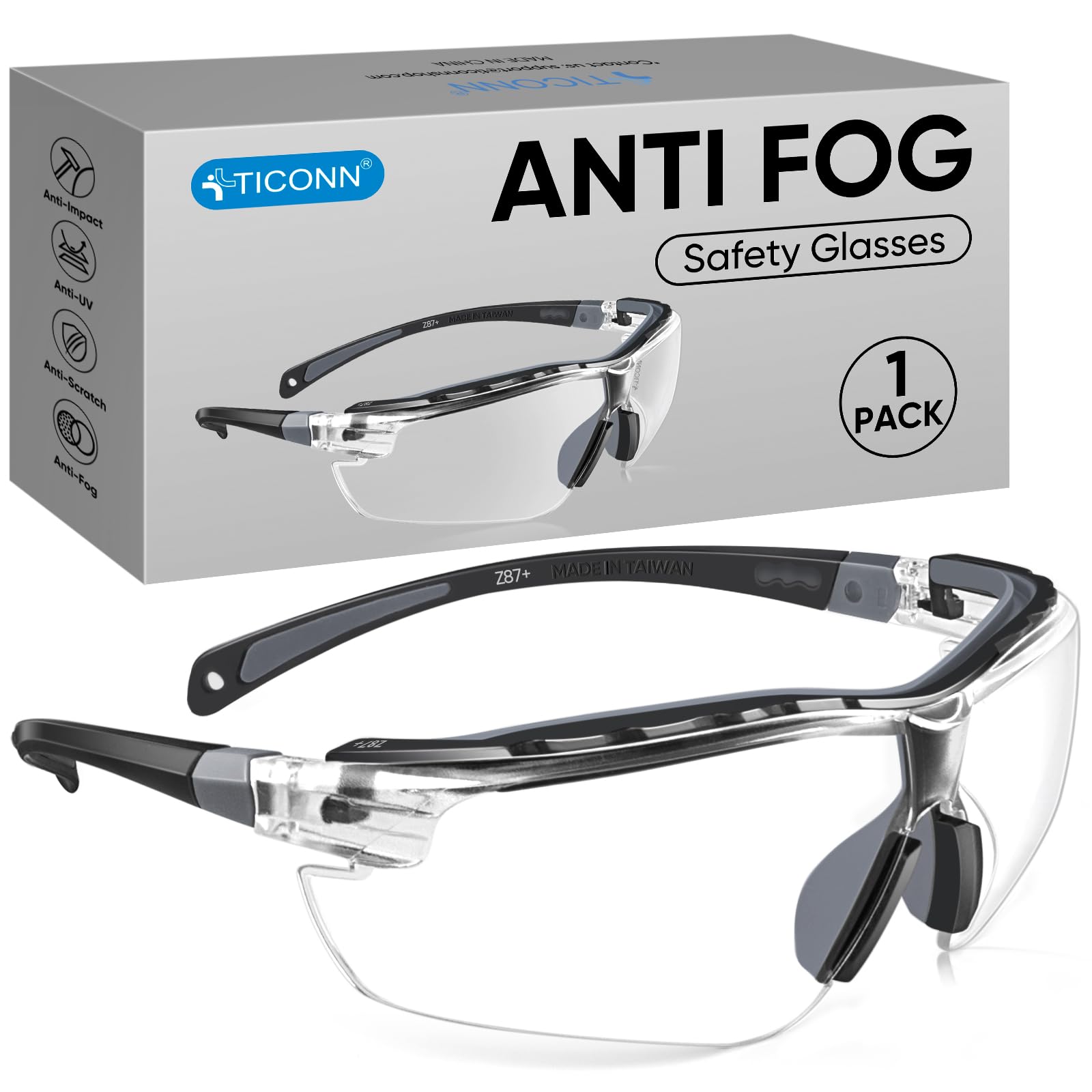 1PK Anti Fog Safety Glasses for Men & Women