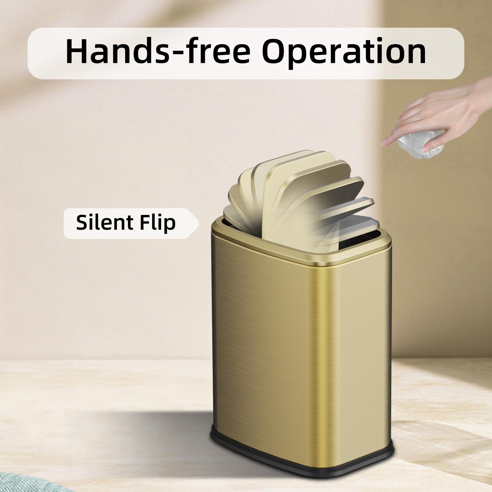 8L 2.1 Gallon Small Bathroom Trash Can with Lid