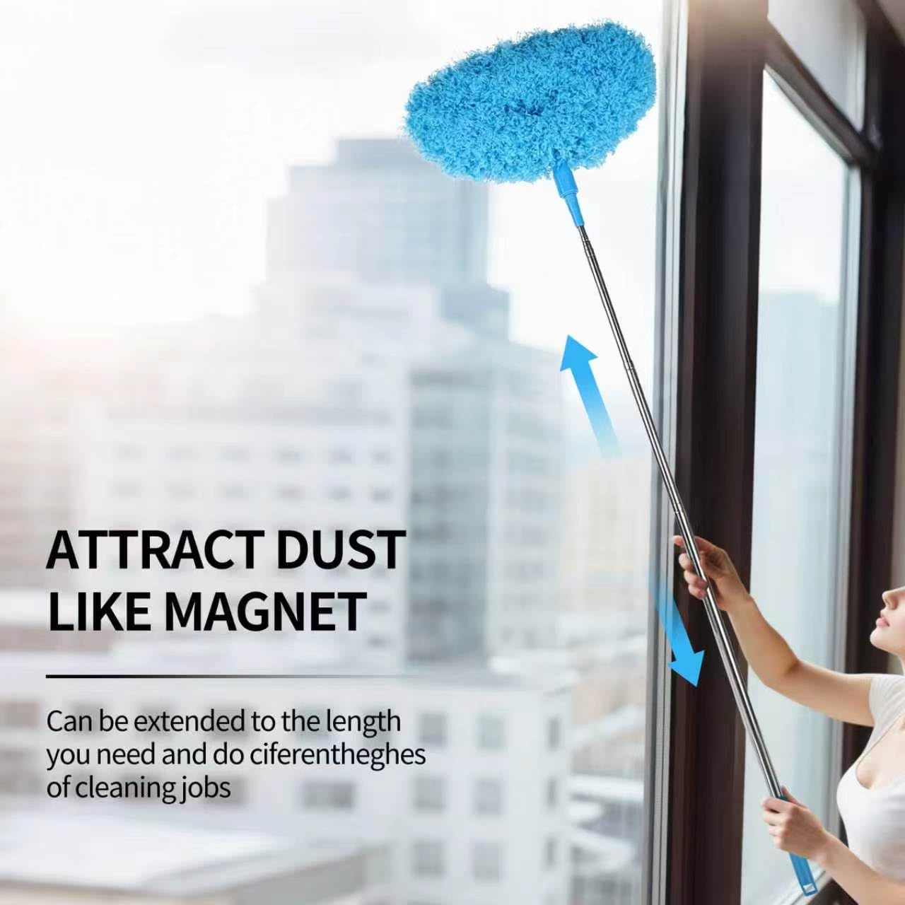 Ceiling Fan Cleaner Duster Reusable Microfiber Removable Extendable Duster with 95" Telescoping Pole for Cleaning Walls Furniture Door Window Top