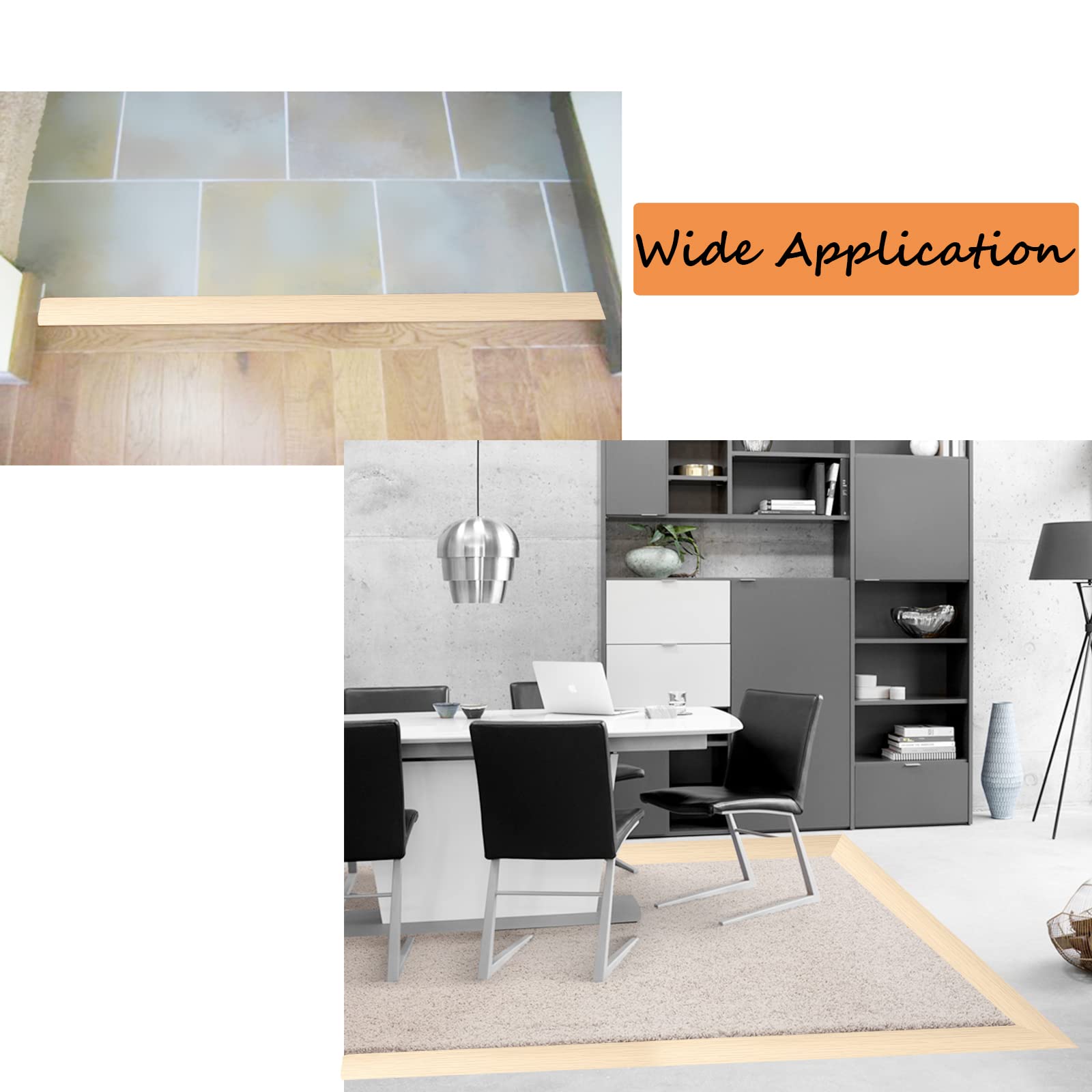 Floor Transition Strip & Self Adhesive Floor Vinyl Floor Edge Trim Laminate Floor Gap Covering Joining Strip (236 Foot)