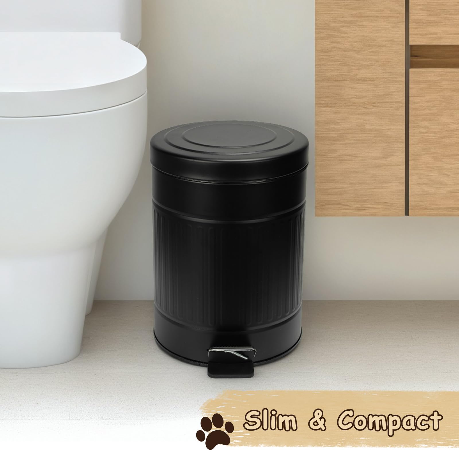 5L 1.3 Gal Dog Poop Trash Can with Lid