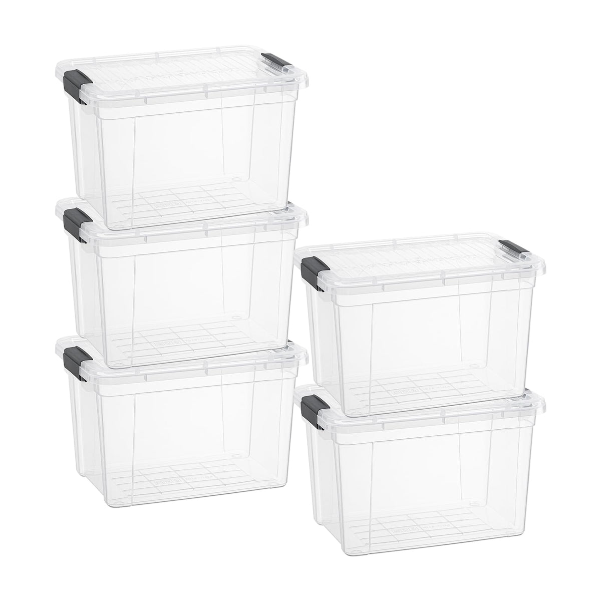 Small Clear Storage Boxes with Lids (5 Count)