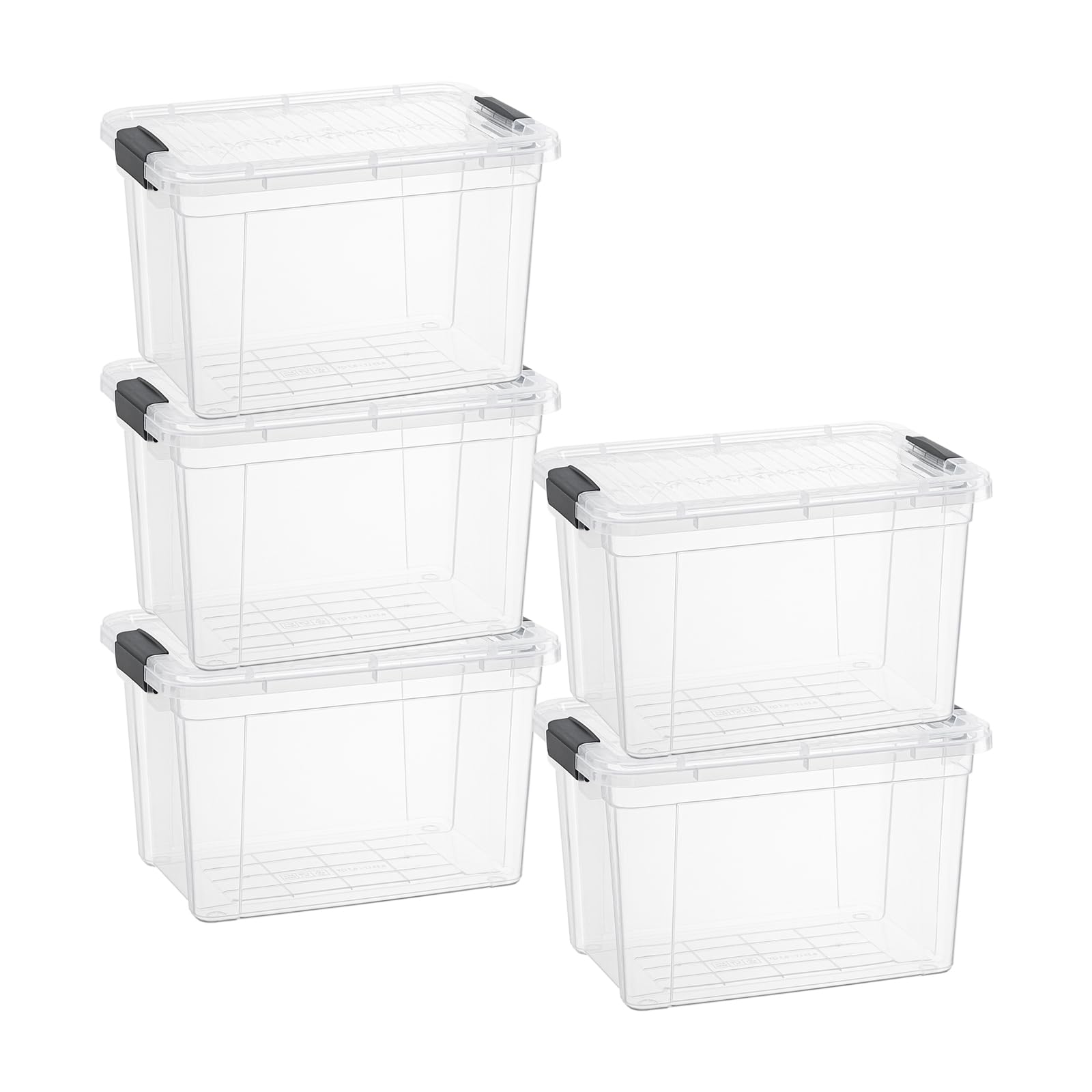 Small Clear Storage Boxes with Lids (5 Count)