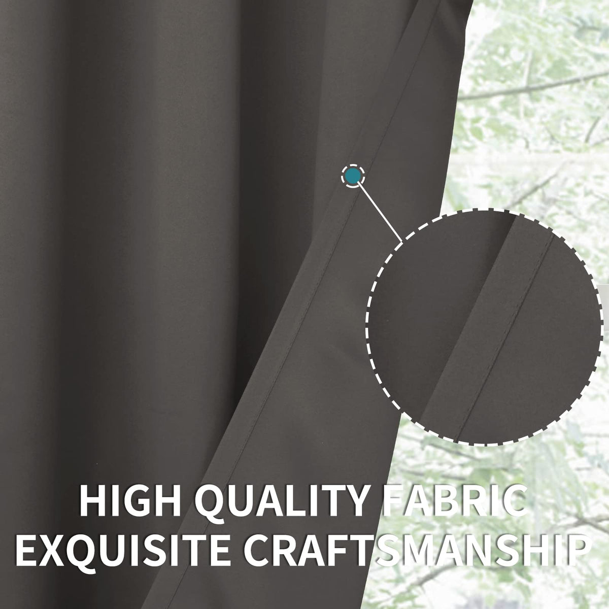 Rod Pocket Blackout Curtains for Bedroom (2 Count)