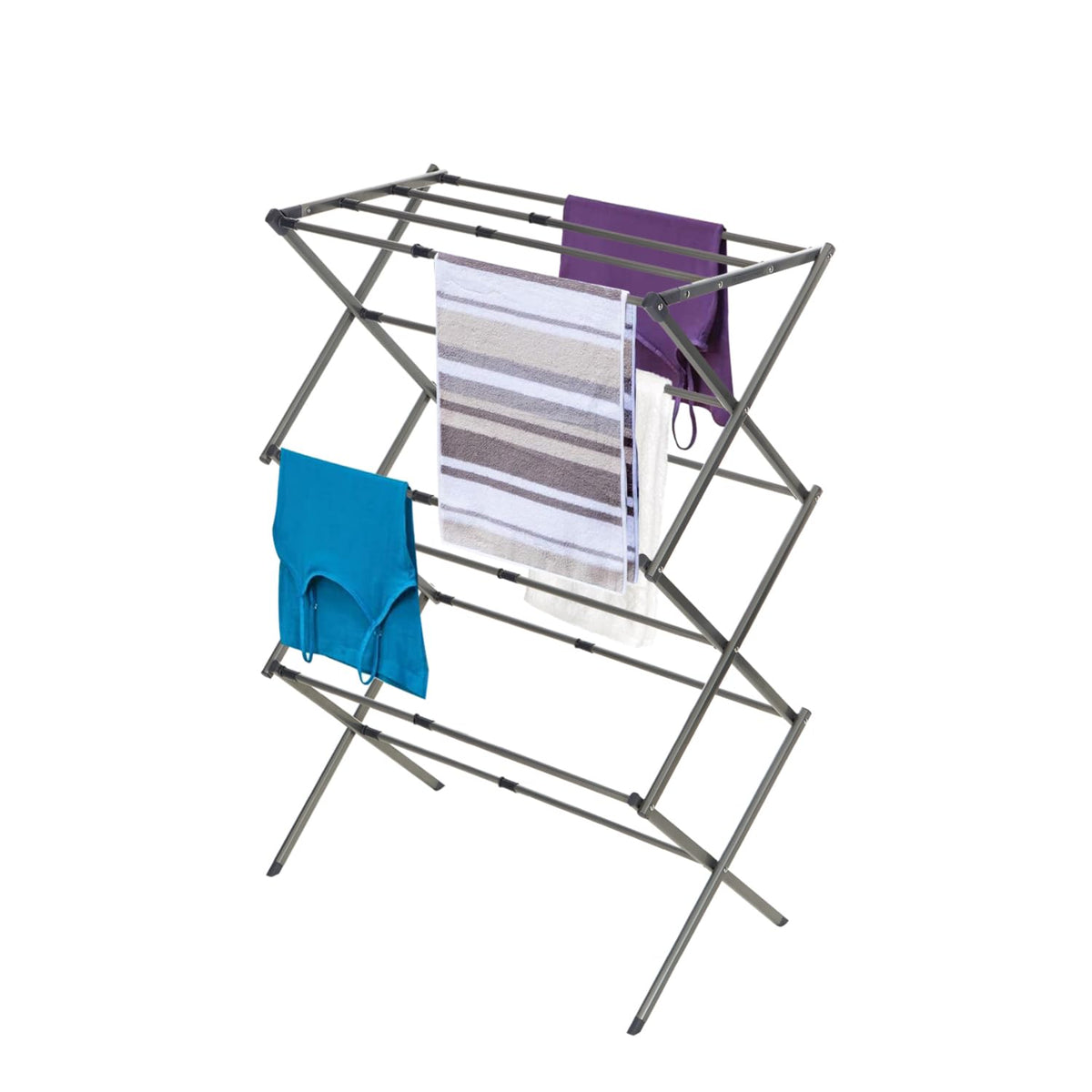 3 Tier Expandable Collapsing Foldable Laundry Rack for Air Drying Clothing