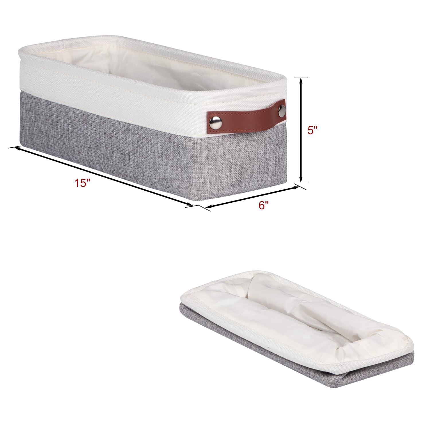 Small Narrow Fabric Storage Bins (4 Count)